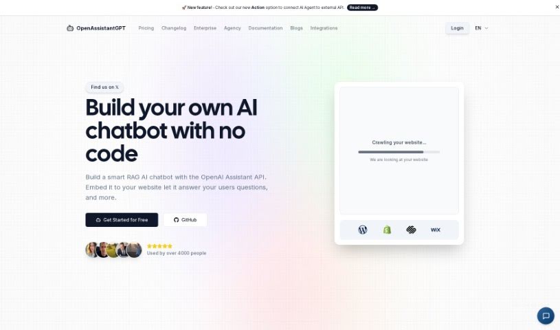 Screenshot of OpenAssistantGPT