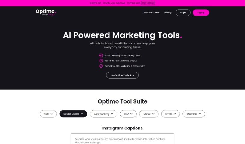 Screenshot of Optimo