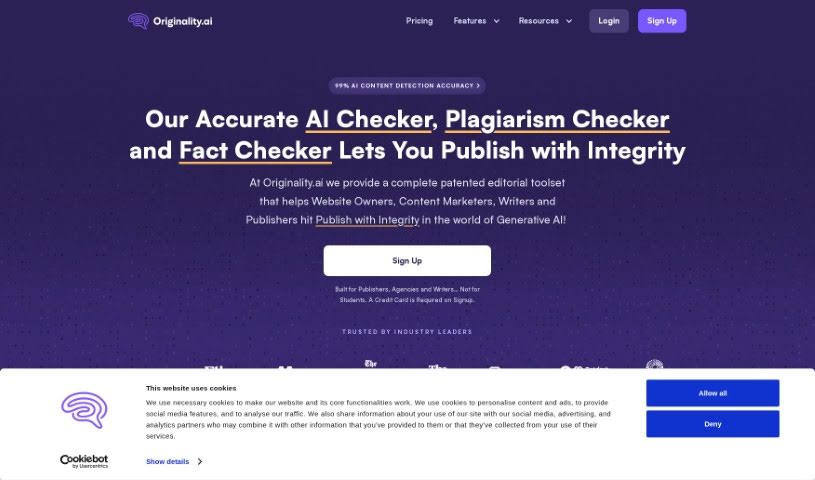Screenshot of Originality.ai