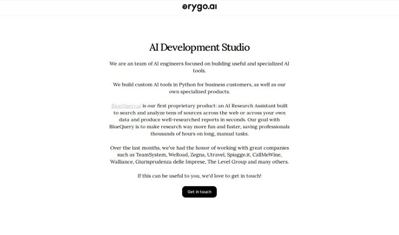 Screenshot of Orygo AI