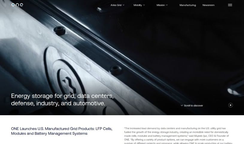 Screenshot of Our Next Energy