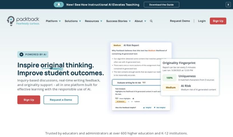 Screenshot of Packback