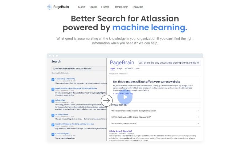 Screenshot of PageBrain