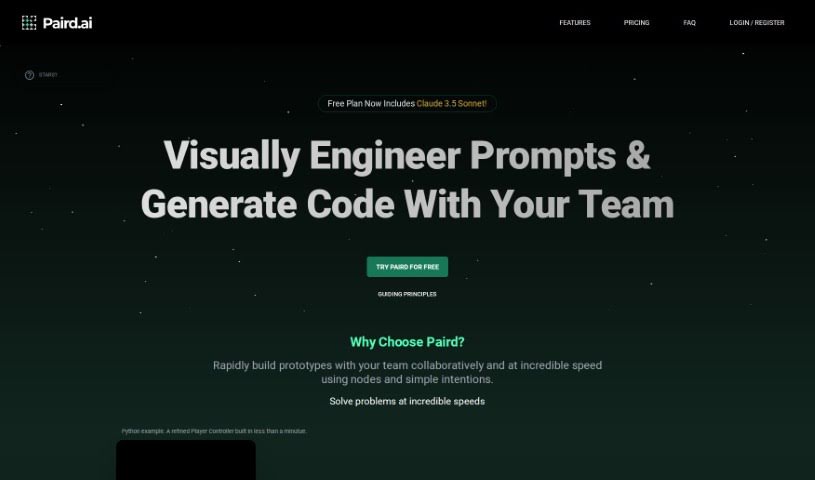 Screenshot of Paird.ai