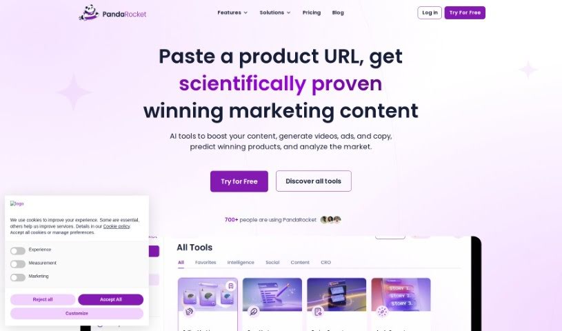 Screenshot of PandaRocket