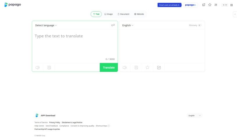 Screenshot of Papago