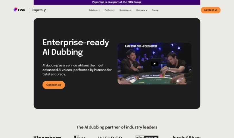 Screenshot of Papercup