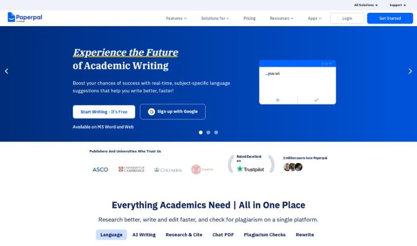 Screenshot of Paperpal