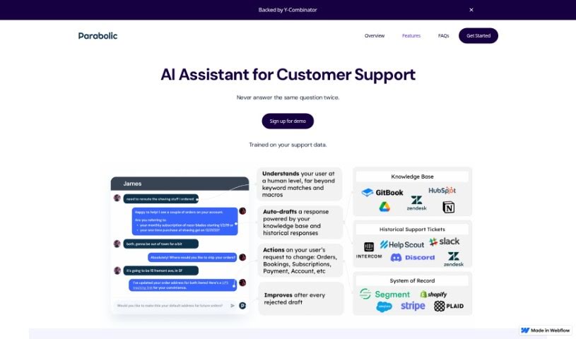 Screenshot of Parabolic