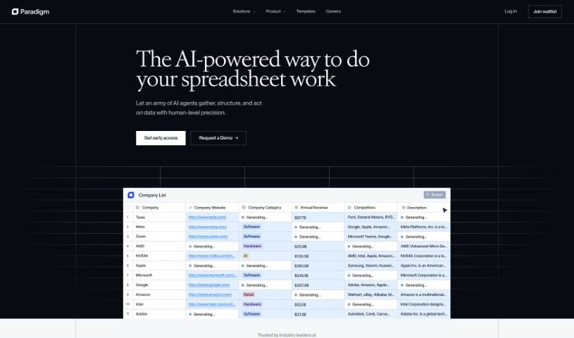 Screenshot of Paradigm AI