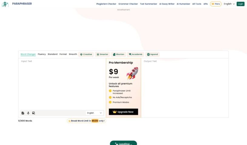 Screenshot of Paraphraser