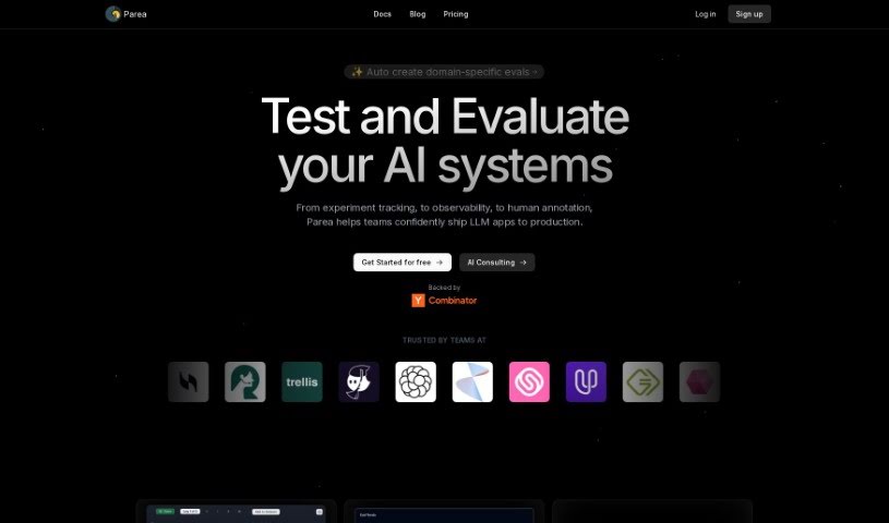 Screenshot of Parea AI