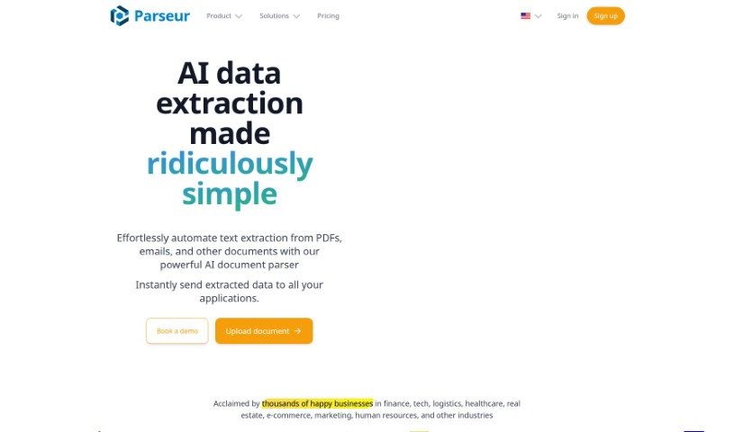 Screenshot of Parseur
