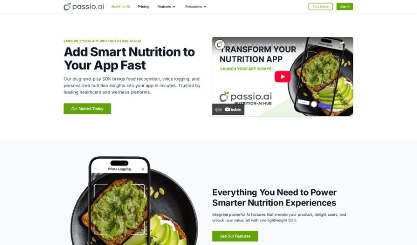 Screenshot of Passio AI