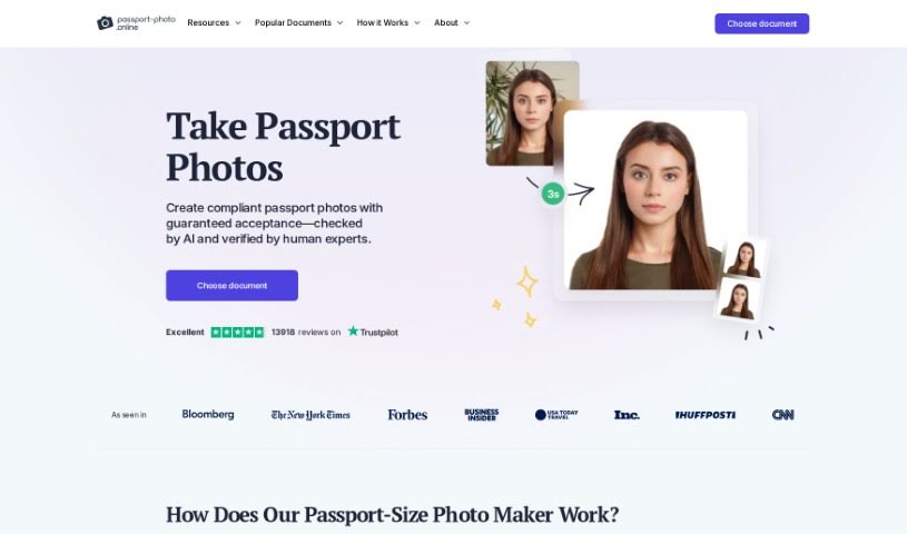 Screenshot of Passport Photo Online
