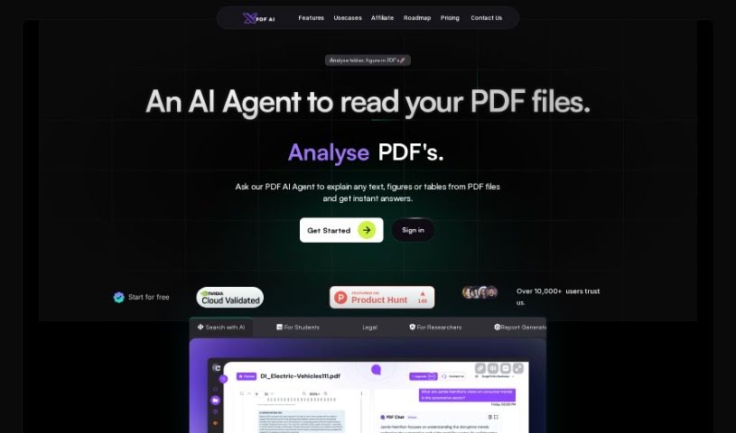 Screenshot of PDFchat
