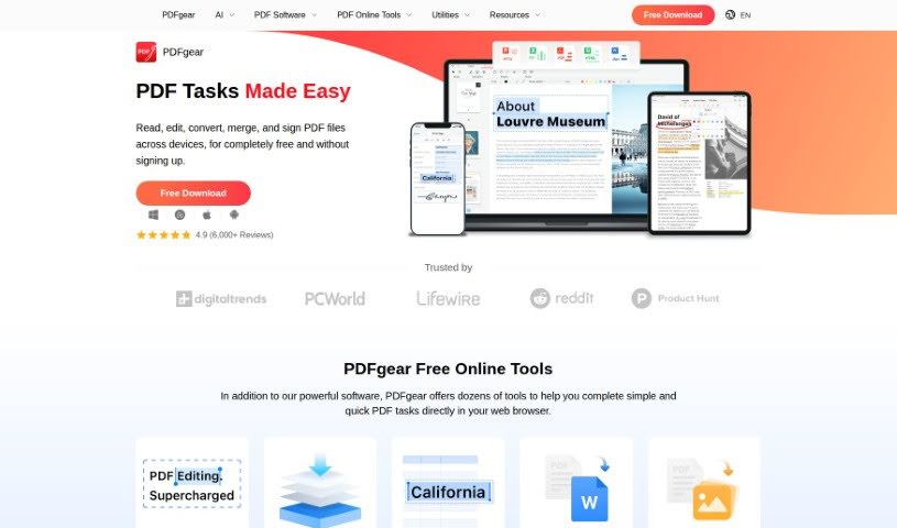 Screenshot of PDFgear
