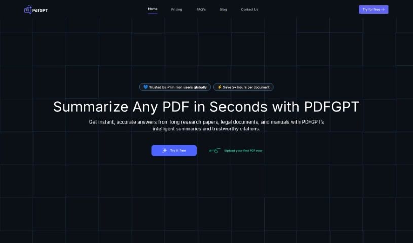 Screenshot of PDFgpt.io