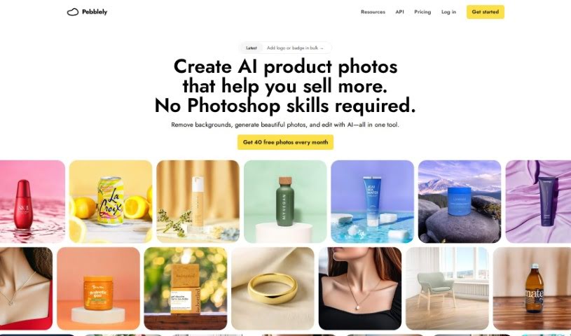 Screenshot of Pebblely