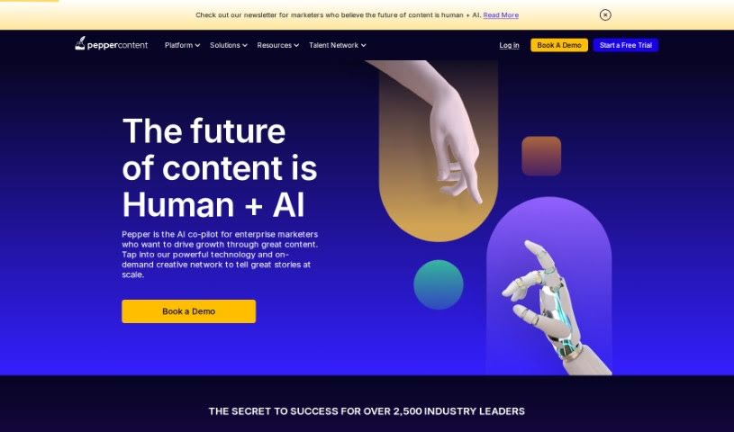 Screenshot of Pepper Content