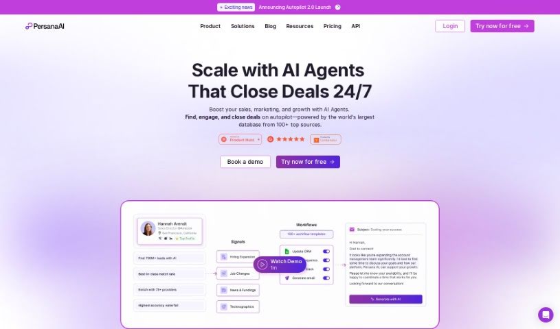 Screenshot of Persana AI