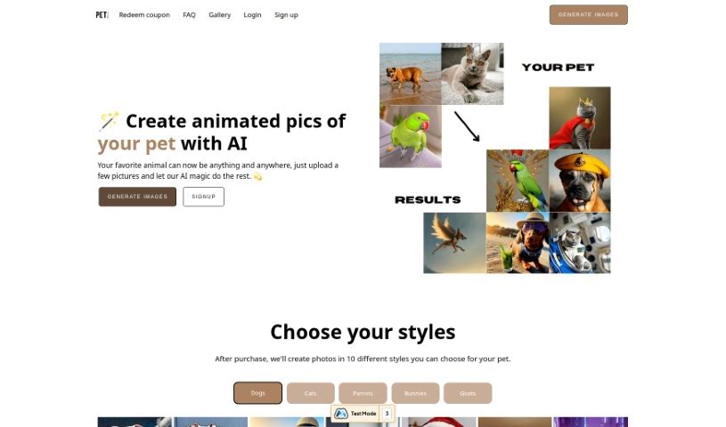 Screenshot of PetPic