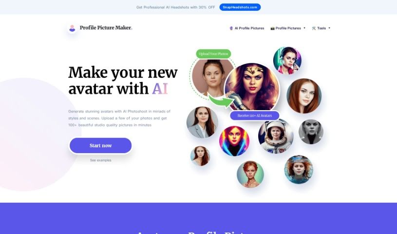 Screenshot of PFPMaker.com AI Avatar