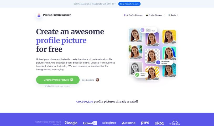 Screenshot of PFPMaker.com