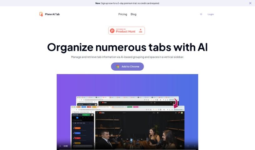 Screenshot of Phew AI Tab