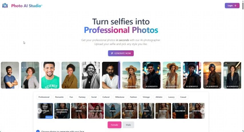 Screenshot of Photo AI Studio