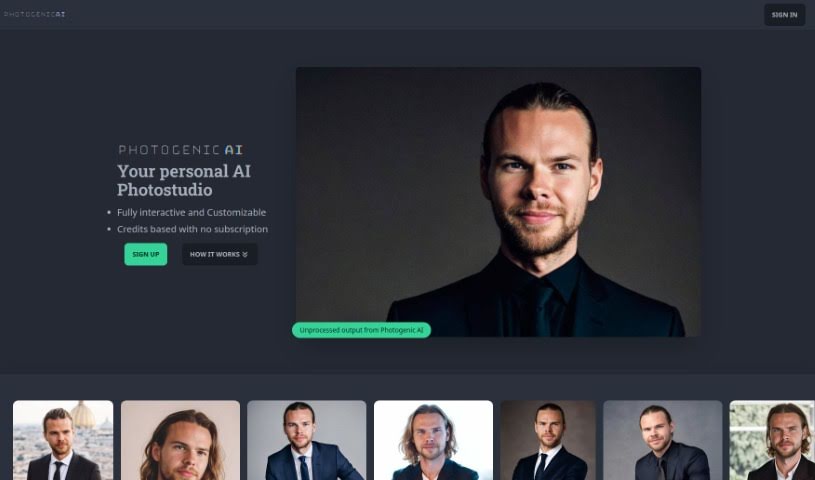 Screenshot of PhotogenicAI