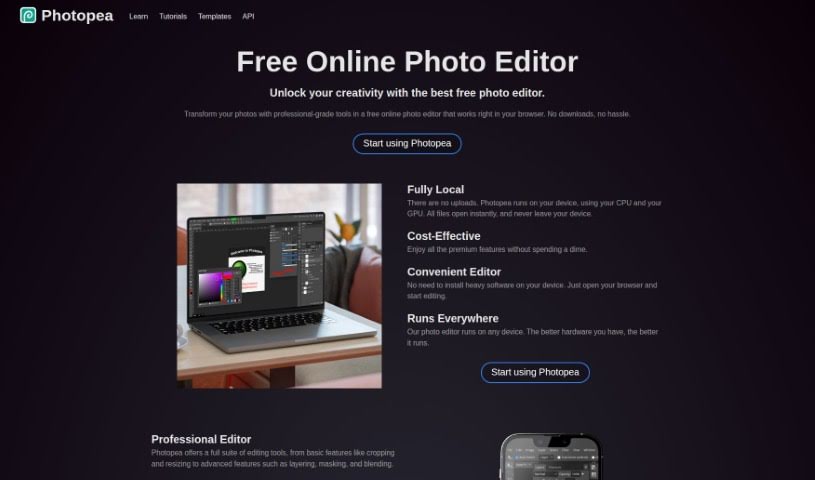 Screenshot of Photopea