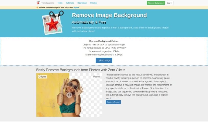 Screenshot of PhotoScissors