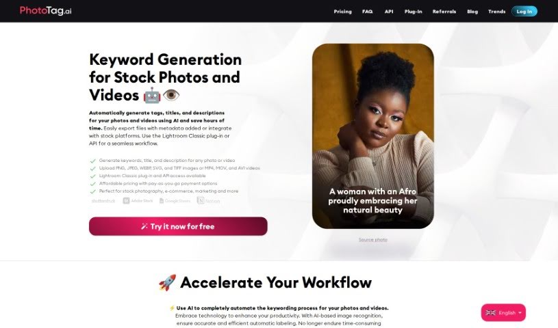 Screenshot of Phototag.ai
