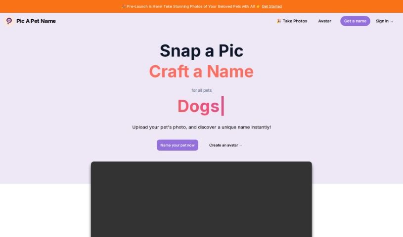 Screenshot of Pic A Pet Name