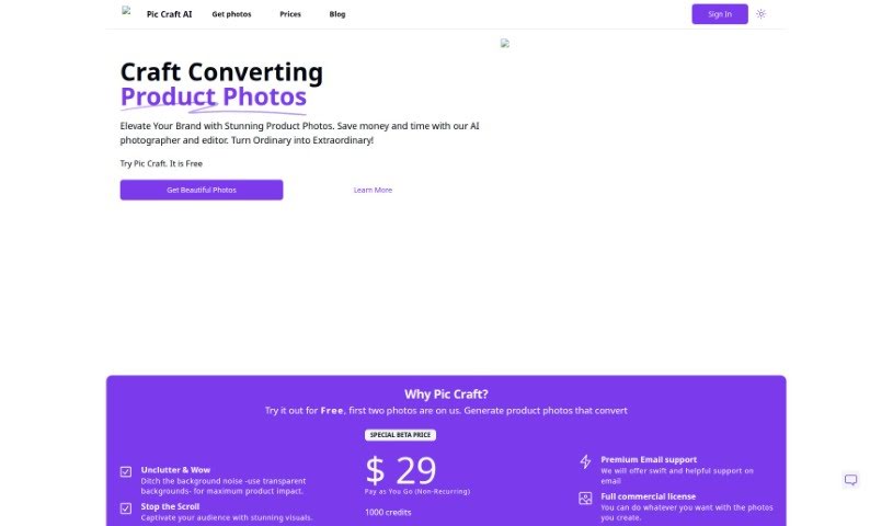 Screenshot of Pic Craft AI
