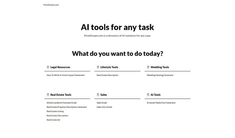 Screenshot of Pictodream