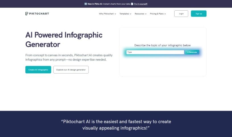 Screenshot of Piktochart AI Infographic Maker