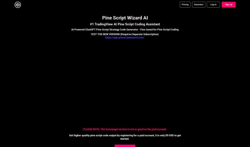 Screenshot of Pine Script Wizard AI