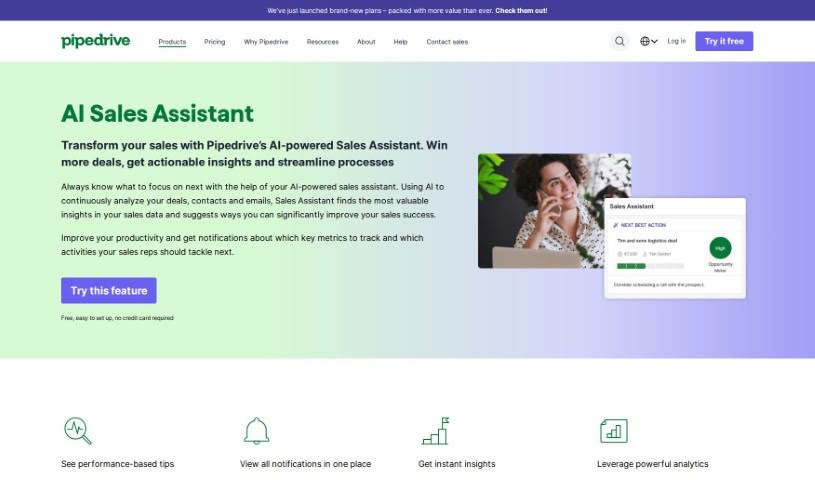 Screenshot of Pipedrive AI Sales Assistant