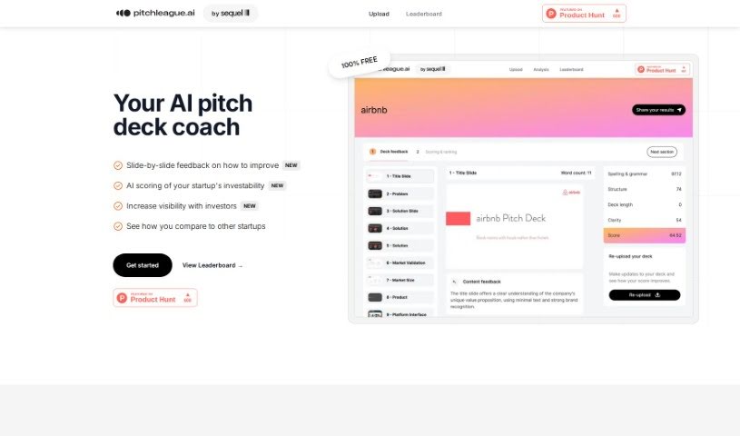 Screenshot of Pitchleague.ai
