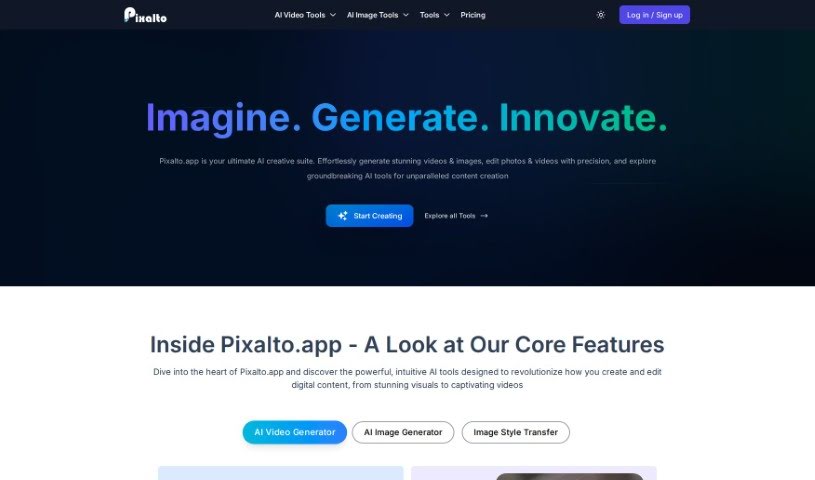 Screenshot of Pixalto
