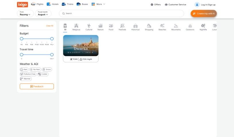 Screenshot of Plan By Ixigo