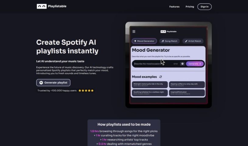 Screenshot of Playlistable