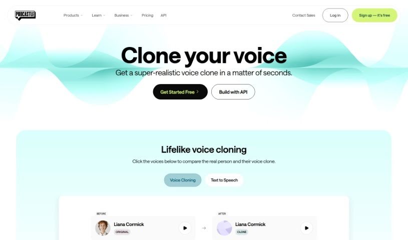 Screenshot of Podcastle AI Voice Cloning
