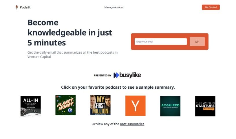 Screenshot of Podsift