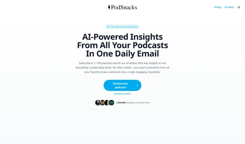 Screenshot of PodSnacks