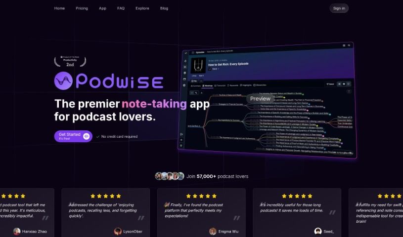 Screenshot of Podwise