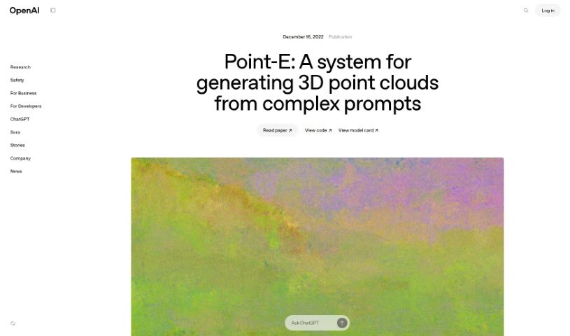 Screenshot of Point-E