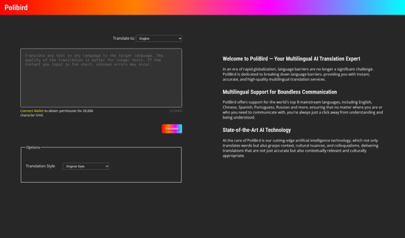 Screenshot of Polibird